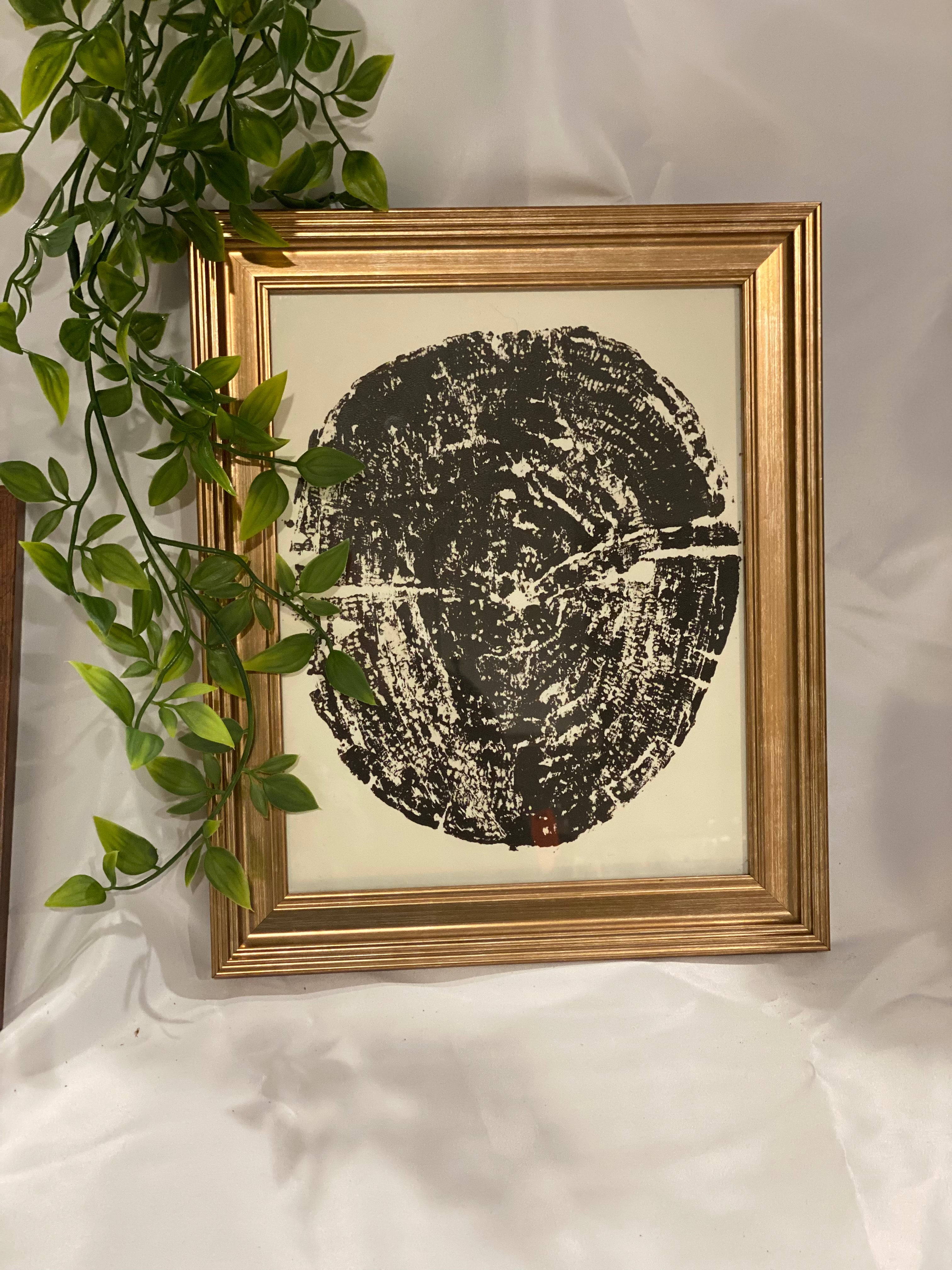 Handmade Scorched Tree Stump Print